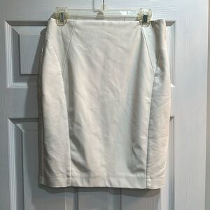 Express Mini Skirt Sz 8 -Cream Color Faux Leather Shell